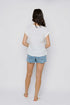 Daisy-Textured Rib Roll Cuff Tee